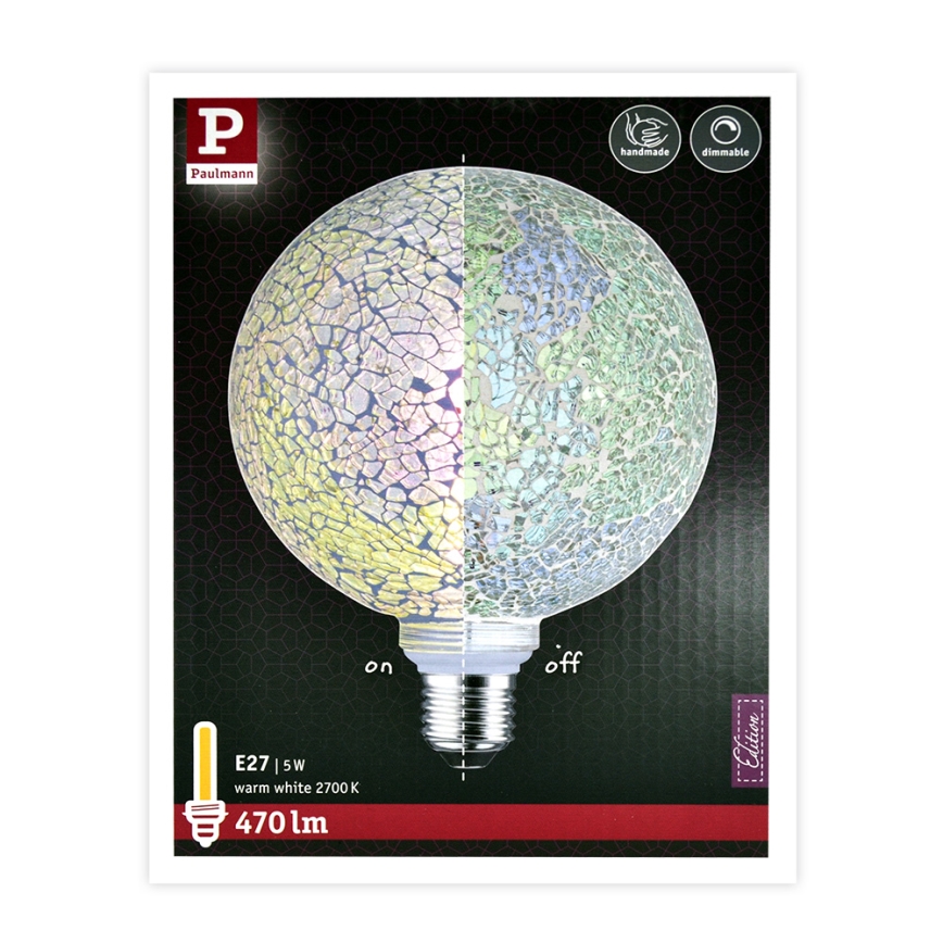 Himmennettevä LED-polttimo MOSAIC G125 E27/5W/230V 2700K - Paulmann 28745