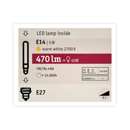 Himmennettevä LED-polttimo MOSAIC G125 E27/5W/230V 2700K - Paulmann 28747