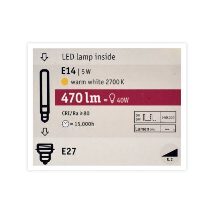 Himmennettevä LED-polttimo MOSAIC G125 E27/5W/230V 2700K - Paulmann 28750