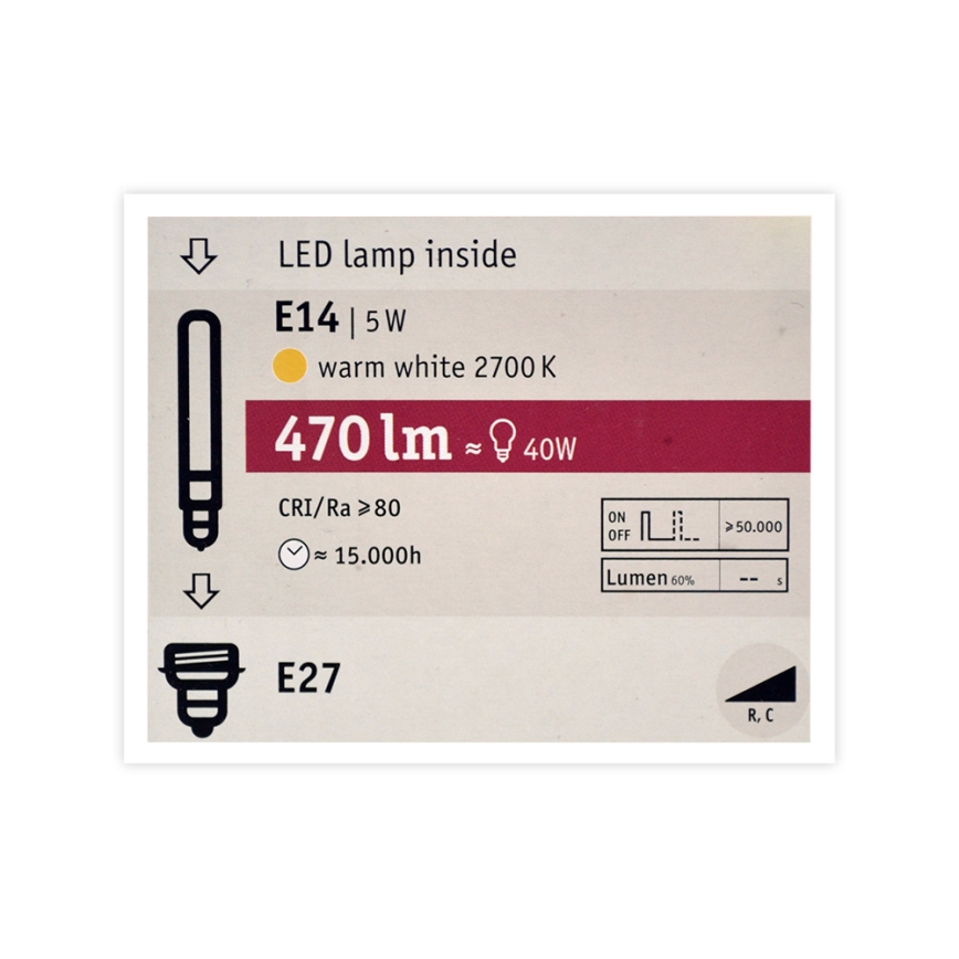 Himmennettevä LED-polttimo MOSAIC G125 E27/5W/230V 2700K - Paulmann 28750