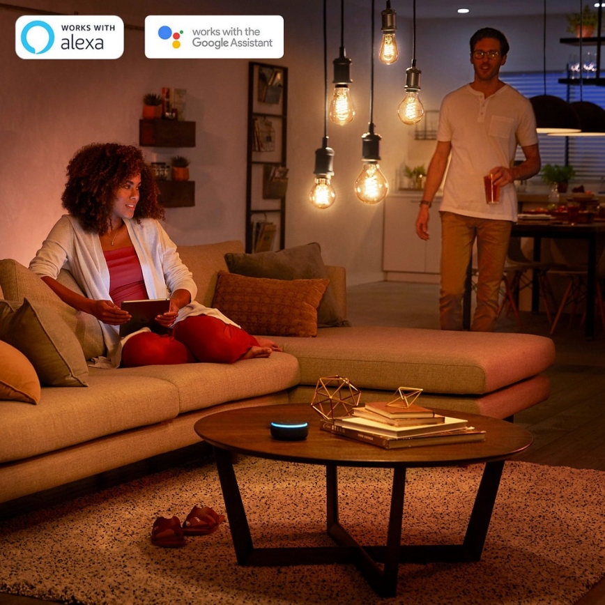 Himmennettevä LED-polttimo Philips Hue WHITE FILAMENT ST64 E27/7W/230V 2100K