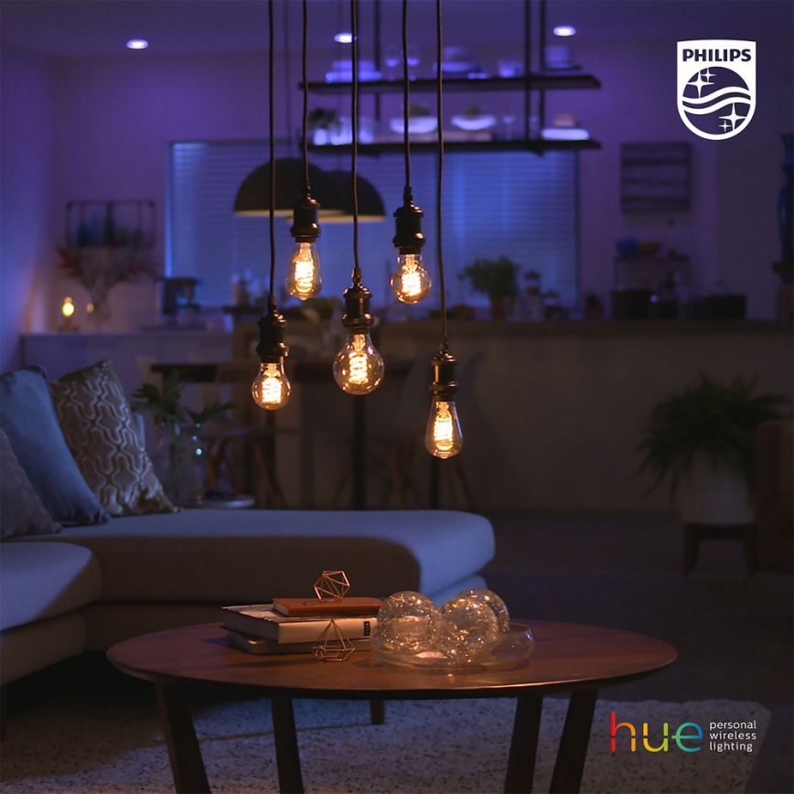 Himmennettevä LED-polttimo Philips Hue WHITE FILAMENT ST64 E27/7W/230V 2100K