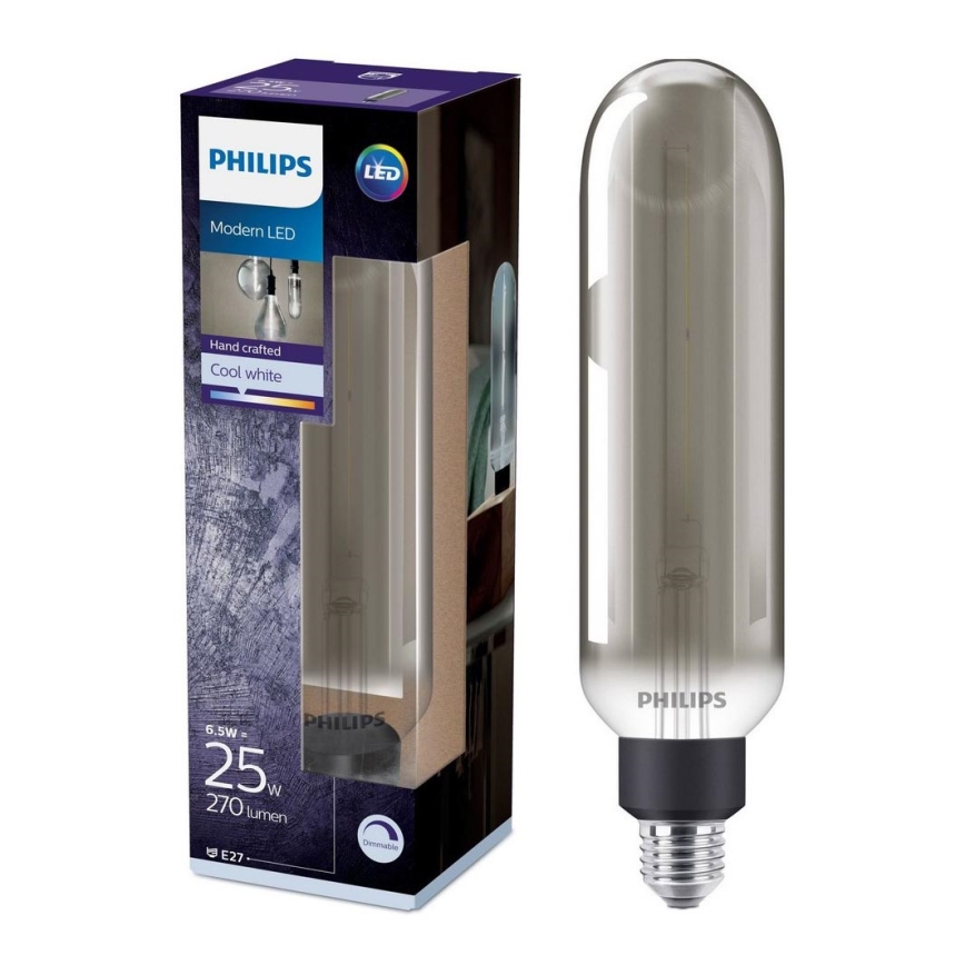 Himmennettevä LED-polttimo SMOKY VINTAGE Philips T65 E27/6,5W/230V 4000K