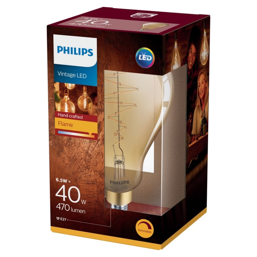 Himmennettevä LED-polttimo VINTAGE Philips A160 E27/6,5W/230V 2000K