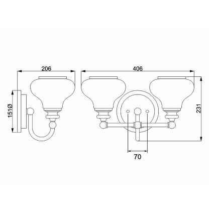 Hinkley - LED-seinävalaisin kylpyhuoneeseen AINSLEY 2xG9/3W/230V IP44 mattakromi