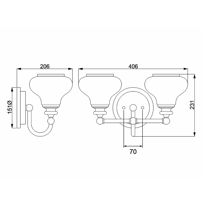 Hinkley - LED-seinävalaisin kylpyhuoneeseen AINSLEY 2xG9/3W/230V IP44 mattakromi
