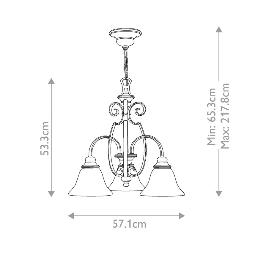 Hinkley - Kattokruunu ketjussa CELLO 3xE27/60W/230V