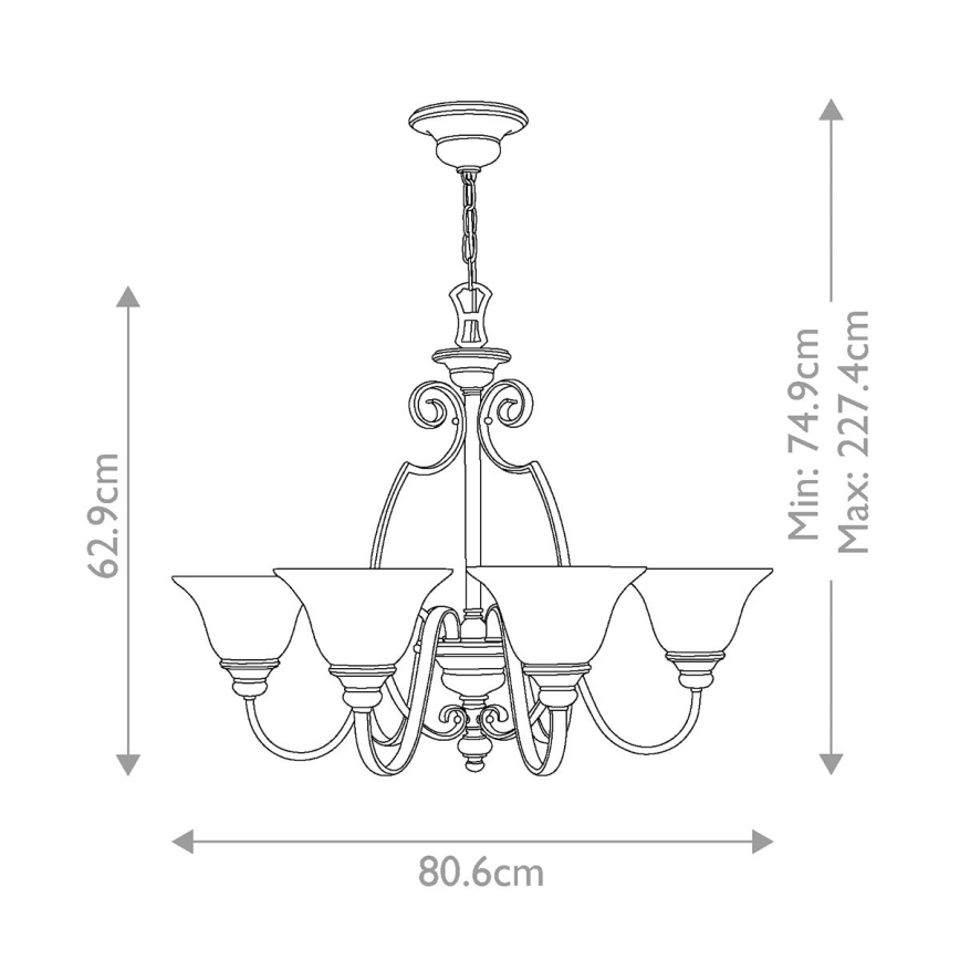 Hinkley - Kattokruunu ketjussa CELLO 6xE27/60W/230V