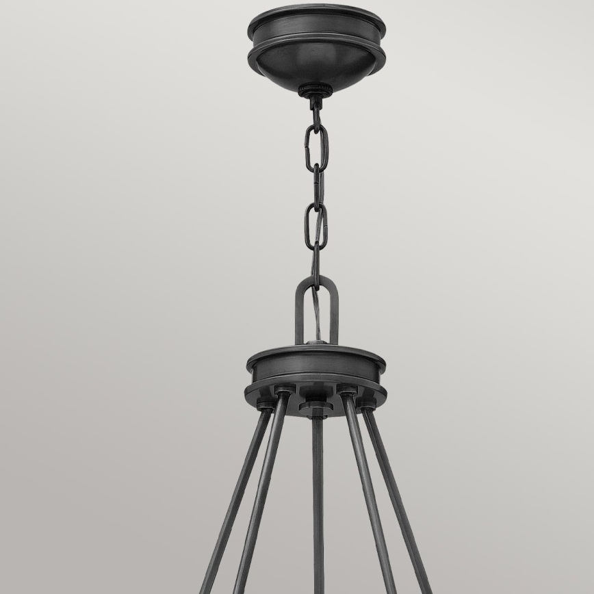 Hinkley - COLLIER riippuvalaisin ketjulla 5xE27/40W/230V, halkaisija 68,5 cm, musta