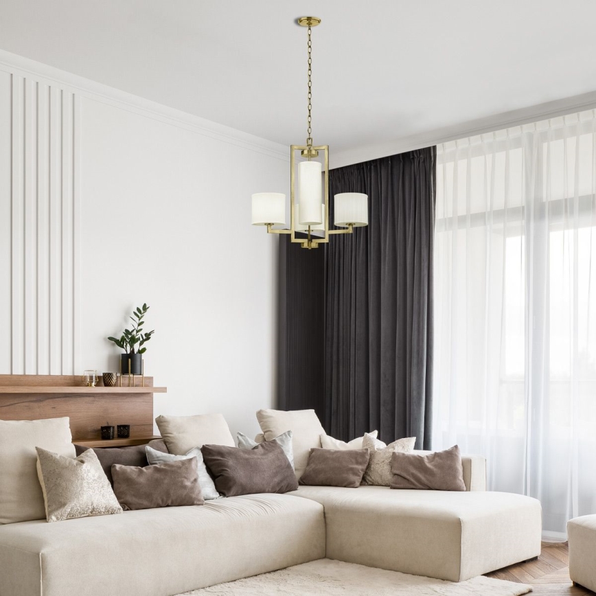 Hinkley - Ketjulla ripustettava kattokruunu HAMPTON 4xE27/60W/230V kultainen