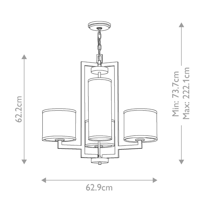 Hinkley - Ketjulla ripustettava kattokruunu HAMPTON 4xE27/60W/230V kultainen