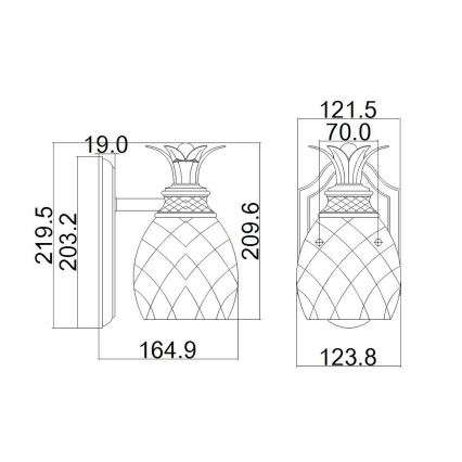 Hinkley - LED-seinävalaisin kylpyhuoneeseen PLANTATION 1xG9/3W/230V IP44 kultainen