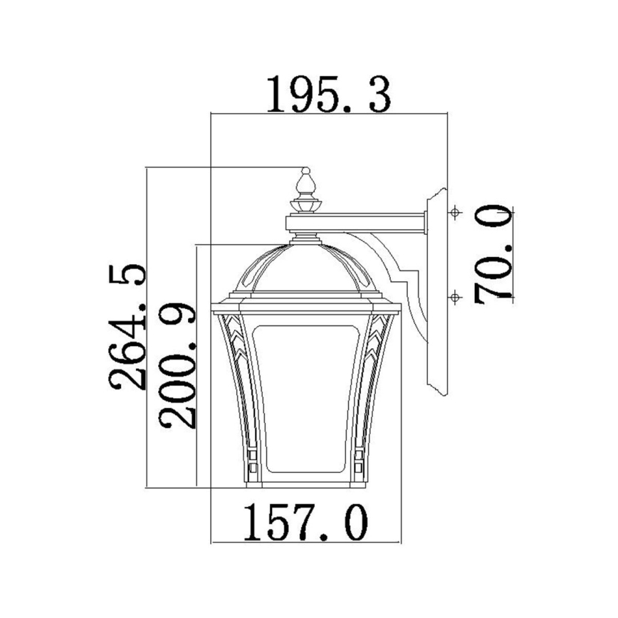 Hinkley - Ulkoseinävalaisin WABASH 1xE27/60W/230V IP44 ruskea