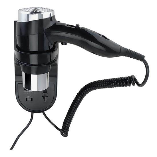 Hiustenkuivain pidikkeellä 11x24 cm hopea/musta