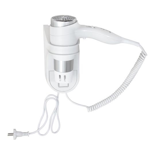 Hiustenkuivain pidikkeellä 11x24 cm valkoinen