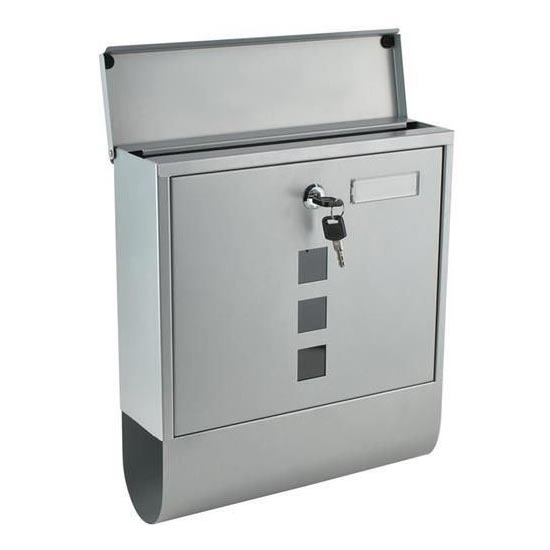 Hopeanvärinen postilaatikko 34x30,7 cm
