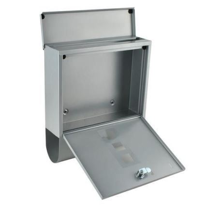 Hopeanvärinen postilaatikko 34x30,7 cm