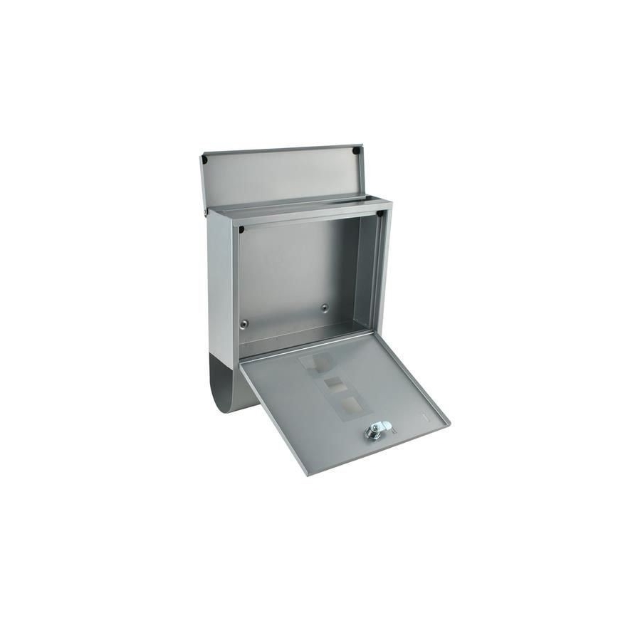 Hopeanvärinen postilaatikko 34x30,7 cm