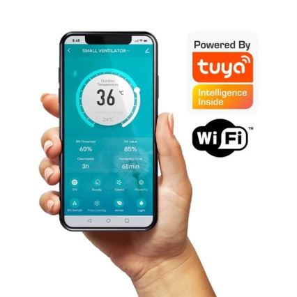 Huoneen lämmöntalteenottoyksikkö 12W Wi-Fi Tuya + kauko-ohjaus
