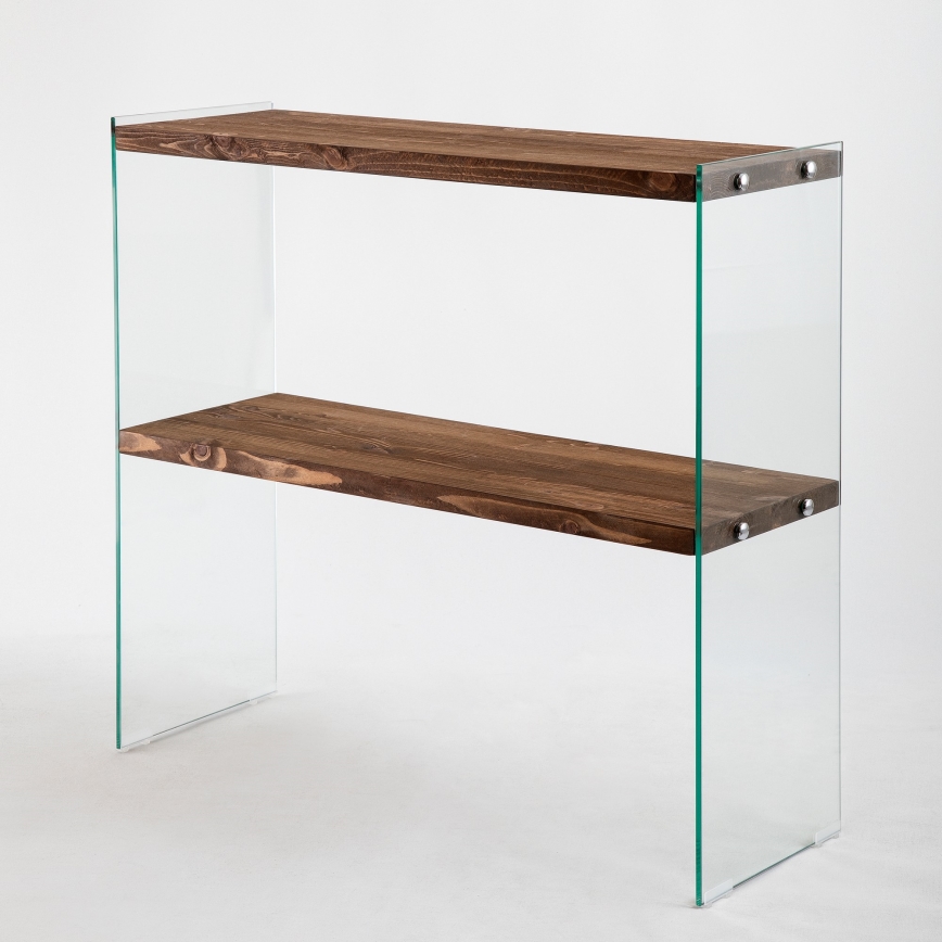 Hyllypala VENEDIK 80x90 cm mänty/läpinäkyvä