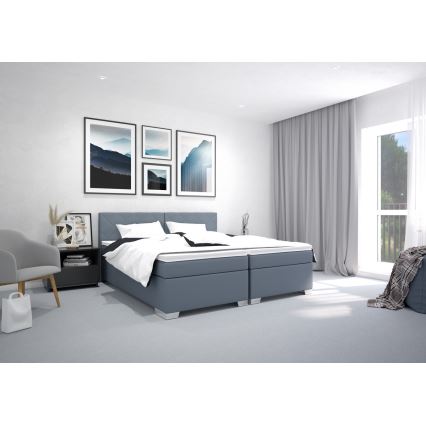 IDA verhoiltu sänky patjalla, 90 x 200 cm, sininen