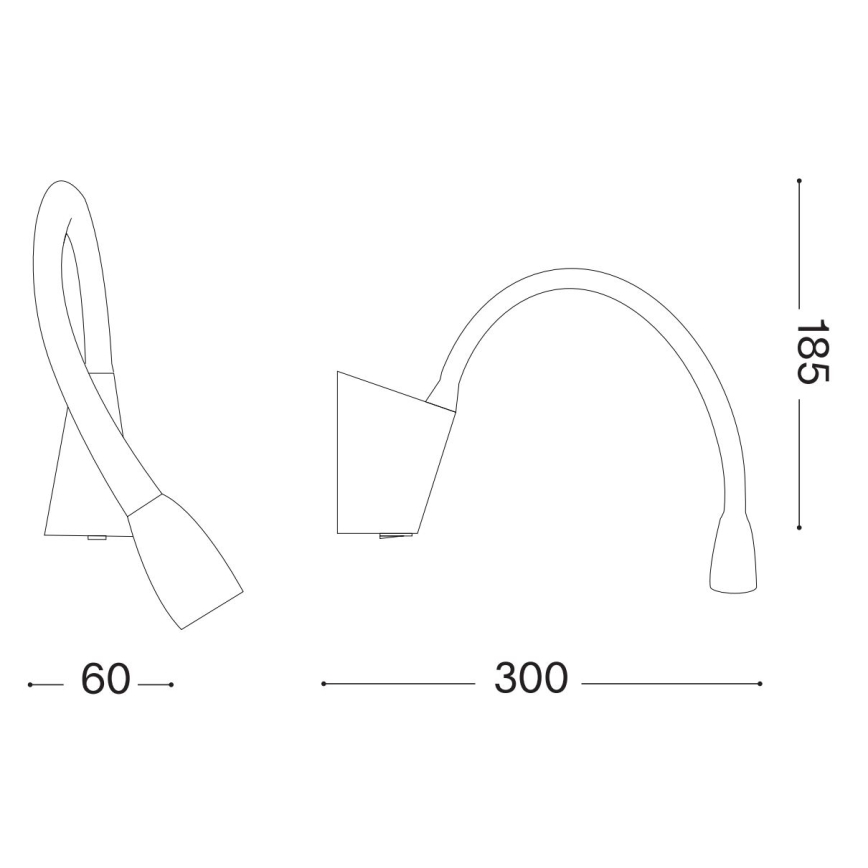 Ideal Lux - LED Joustava pöytävalaisin GOOSE LED/3W/230V CRI 90 musta