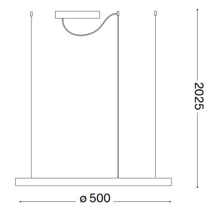 Ideal Lux - Himmennettävä LED-kattokruunu johdossa ORACLE SLIM LED/28W/230V 4000K halkaisija 50 cm CRI 90 musta