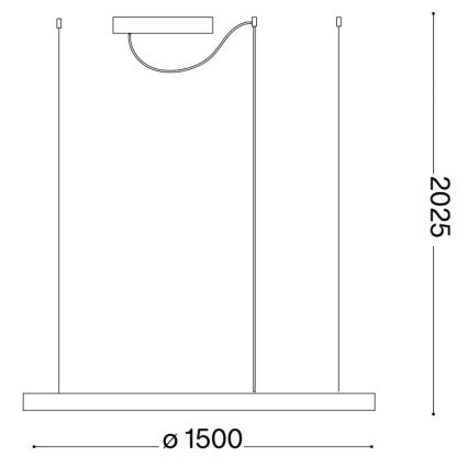 Ideal Lux - Himmennettävä LED-kattokruunu johdossa ORACLE SLIM LED/83W/230V 4000K halkaisija 150 cm CRI 90 valkoinen