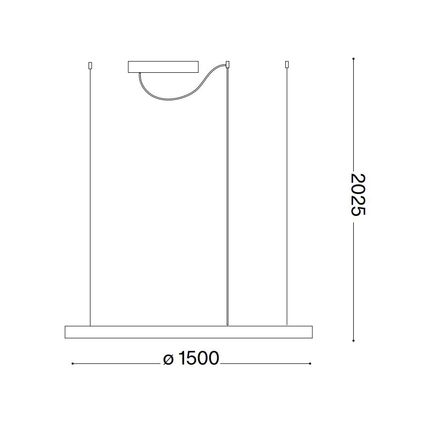 Ideal Lux - Himmennettävä LED-kattokruunu johdossa ORACLE SLIM LED/83W/230V 4000K halkaisija 150 cm CRI 90 valkoinen
