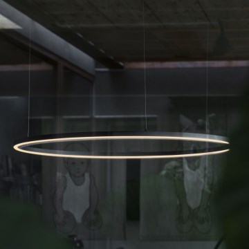 Ideal Lux - Himmennettävä LED-kattokruunu johdossa ORACLE SLIM LED/43W/230V 3000K halkaisija 90 cm musta