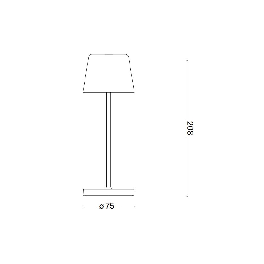Ideal Lux - LED Himmennettävä kosketus ulko pöytävalaisin CUTE LED/2,5W/3,7V USB 2200-2700K IP65 ruskea