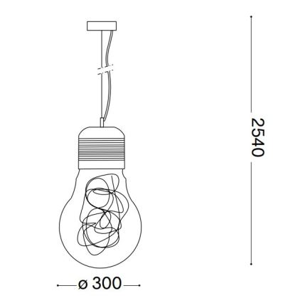 Ideal Lux - Kattokruunu johdossa 1xE27/60W/230V halkaisija 30 cm