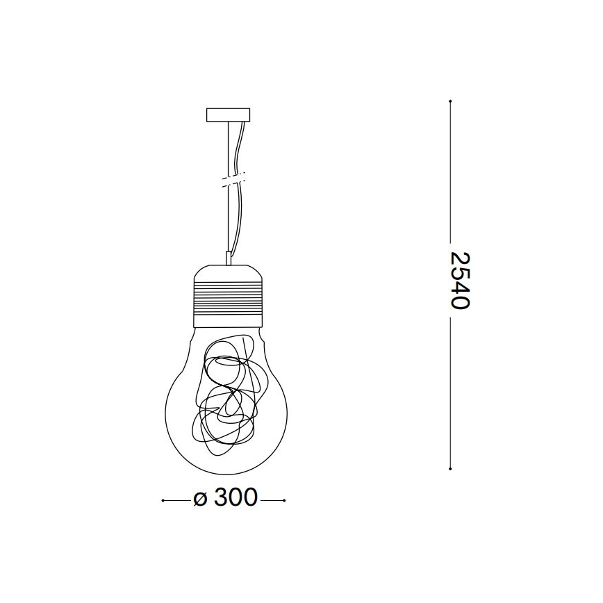 Ideal Lux - Kattokruunu johdossa 1xE27/60W/230V halkaisija 30 cm
