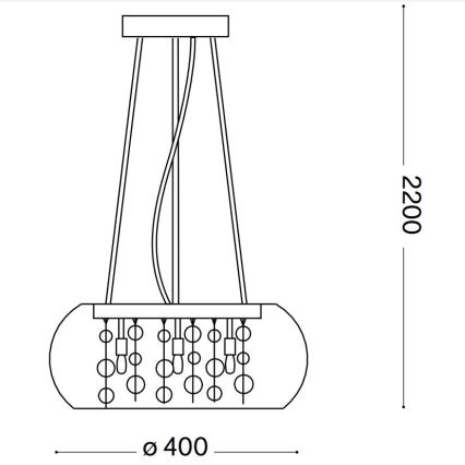 Ideal Lux - Kattokruunu johdossa AUDI 5xG9/40W/230V savuinen