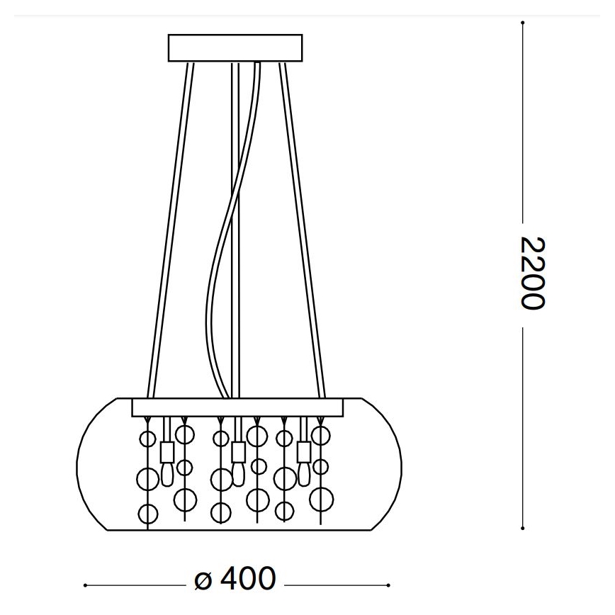Ideal Lux - Kattokruunu johdossa AUDI 5xG9/40W/230V savuinen