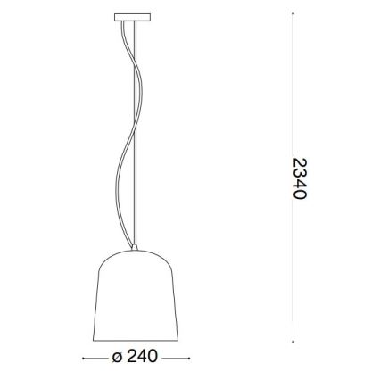 Ideal Lux - Kattokruunu johdossa BISTRO 1xE27/60W/230V halkaisija 24 cm savuinen
