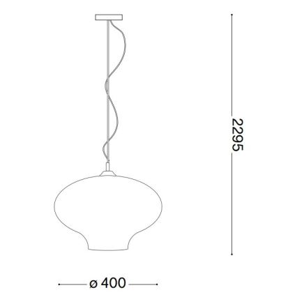 Ideal Lux - Kattokruunu johdossa BISTRO 1xE27/60W/230V halkaisija 40 cm läpinäkyvä