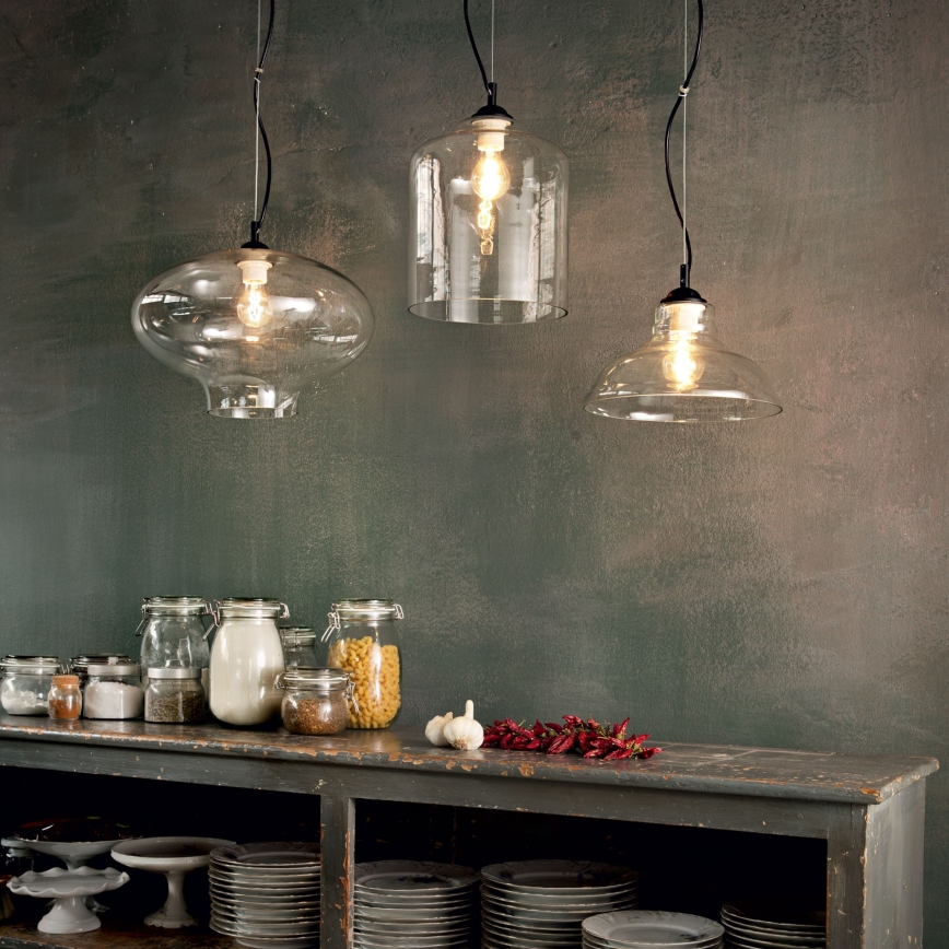 Ideal Lux - Kattokruunu johdossa BISTRO 1xE27/60W/230V halkaisija 40 cm savuinen