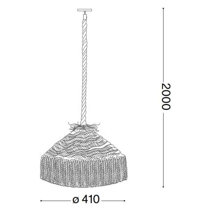Ideal Lux - Kattokruunu johdossa CANAPA 1xE27/15W/230V halkaisija 41 cm ruskea