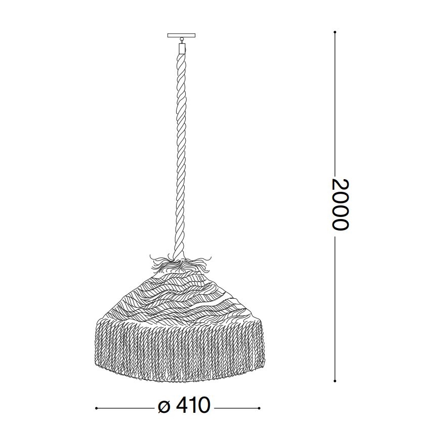 Ideal Lux - Kattokruunu johdossa CANAPA 1xE27/15W/230V halkaisija 41 cm ruskea
