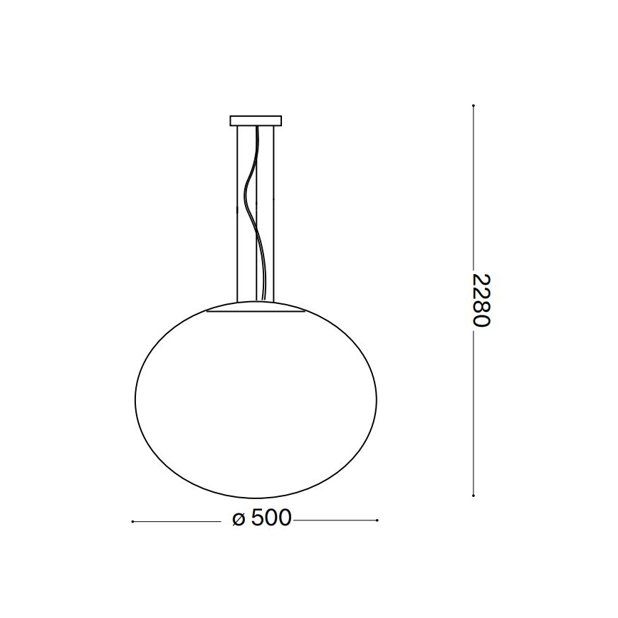 Ideal Lux - Kattokruunu johdossa CANDY 1xE27/42W/230V halkaisija 50 cm valkoinen