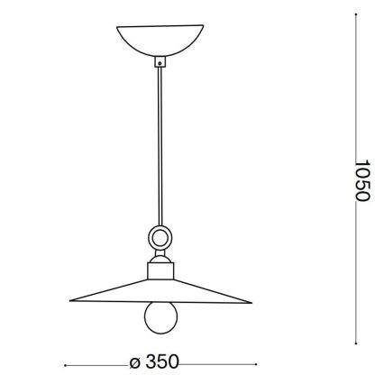 Ideal Lux - Kattokruunu johdossa CANTINA 1xE27/42W/230V halkaisija 35 cm kupari