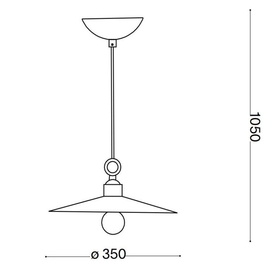Ideal Lux - Kattokruunu johdossa CANTINA 1xE27/42W/230V halkaisija 35 cm kupari
