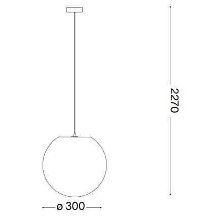 Ideal Lux - Kattokruunu johdossa CARTA 1xE27/25W/230V halkaisija 30 cm valkoinen