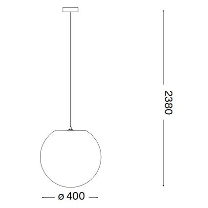 Ideal Lux - Kattokruunu johdossa CARTA 1xE27/25W/230V halkaisija 40 cm valkoinen