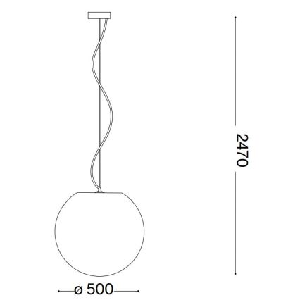Ideal Lux - Kattokruunu johdossa CARTA 1xE27/25W/230V halkaisija 50 cm valkoinen