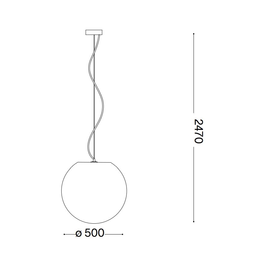 Ideal Lux - Kattokruunu johdossa CARTA 1xE27/25W/230V halkaisija 50 cm valkoinen