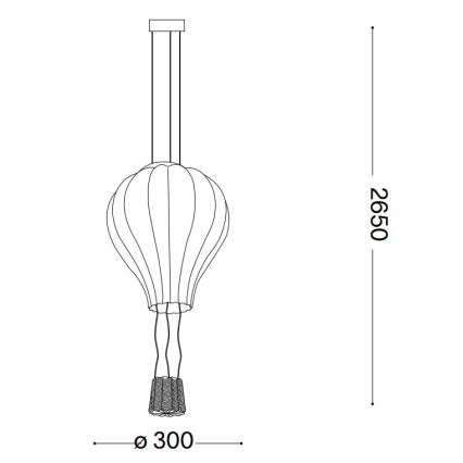 Ideal Lux - Kattokruunu johdossa DREAM BIG 1xE27/42W/230V halkaisija 30 cm