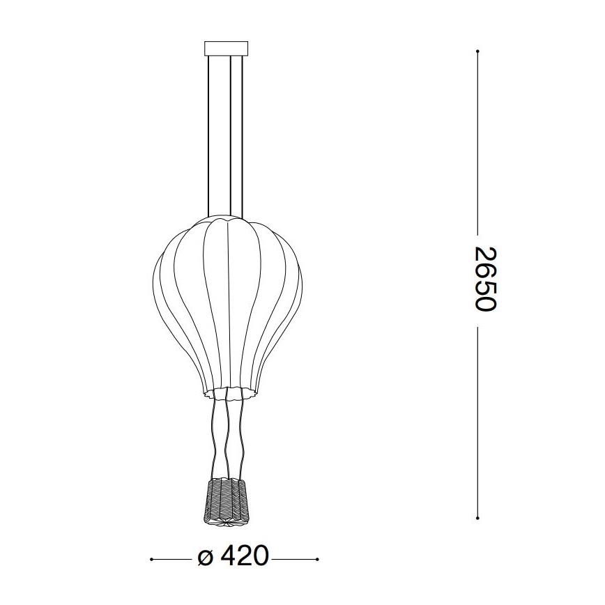 Ideal Lux - Kattokruunu johdossa DREAM BIG 1xE27/42W/230V halkaisija 42 cm