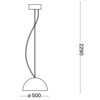 Ideal Lux - Kattokruunu johdossa FOLK 1xE27/60W/230V halkaisija 50 cm ruskea